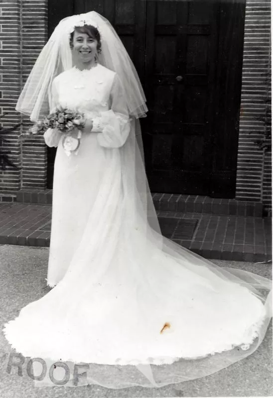 Marion on our Wedding Day