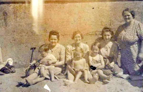 At the beach with Gran